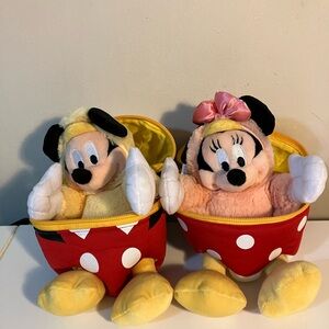 Disney Easter Eggs Mickey and Minnie Plush Toy Set - Red and Yellow